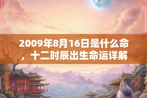 2009年8月16日是什么命，十二时辰出生命运详解