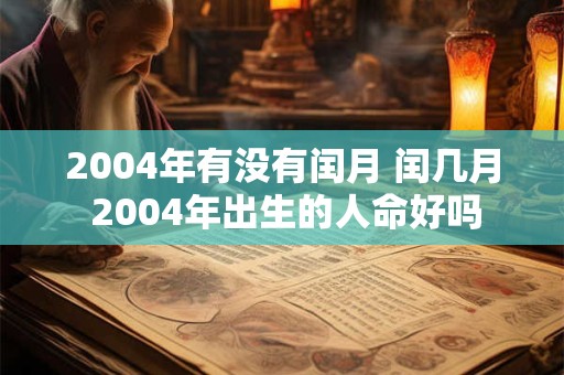 2004年有没有闰月 闰几月 2004年出生的人命好吗