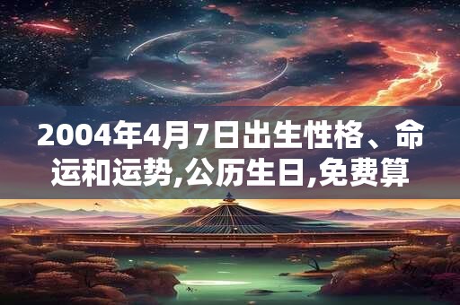 2004年4月7日出生性格、命运和运势,公历生日,免费算命