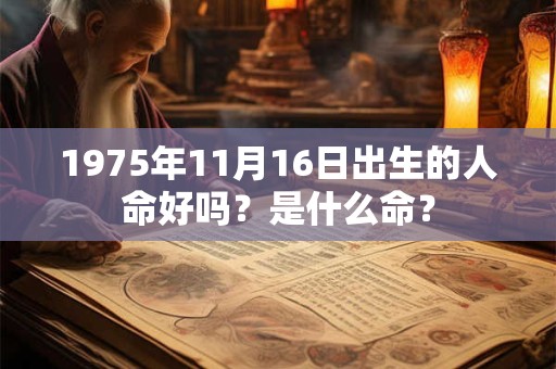 1975年11月16日出生的人命好吗？是什么命？