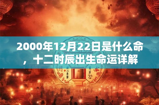 2000年12月22日是什么命，十二时辰出生命运详解