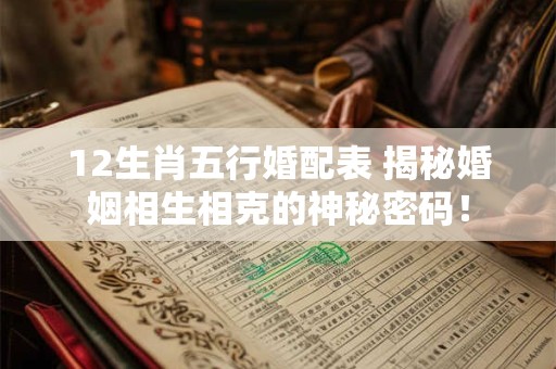 12生肖五行婚配表 揭秘婚姻相生相克的神秘密码! 12生肖五行婚配表 揭秘婚姻相生相克的神秘密码!