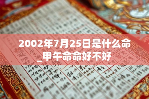 2002年7月25日是什么命_甲午命命好不好 2002年7月25日是什么命_甲午命命好不好