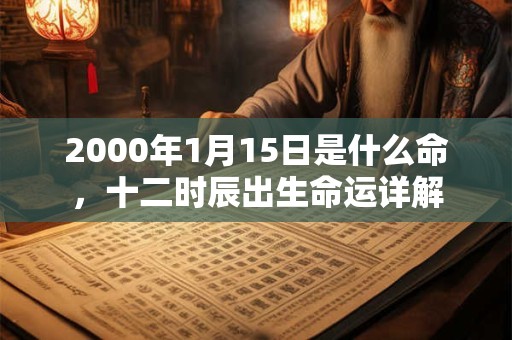 2000年1月15日是什么命，十二时辰出生命运详解
