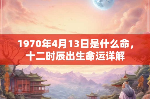 1970年4月13日是什么命,十二时辰出生命运详解 1970年4月13日是什么命,十二时辰出生命运详解