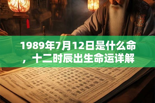 1989年7月12日是什么命，十二时辰出生命运详解