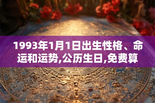 1993年1月1日出生性格、命运和运势,公历生日,免费算命 1993年1月1日出生性格、命运和运势,公历生日,免费算命