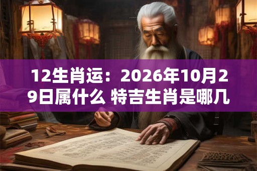 12生肖运:2026年10月29日属什么 特吉生肖是哪几个 12生肖运:2026年10月29日属什么 特吉生肖是哪几个