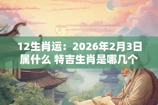 12生肖运:2026年2月3日属什么 特吉生肖是哪几个 12生肖运:2026年2月3日属什么 特吉生肖是哪几个