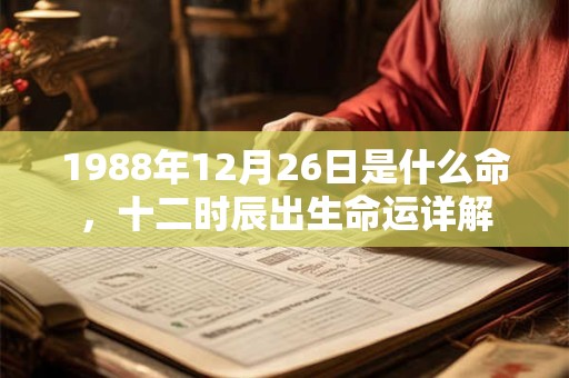 1988年12月26日是什么命,十二时辰出生命运详解 1988年12月26日是什么命,十二时辰出生命运详解