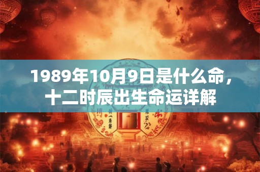 1989年10月9日是什么命，十二时辰出生命运详解
