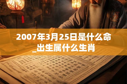 2007年3月25日是什么命_出生属什么生肖