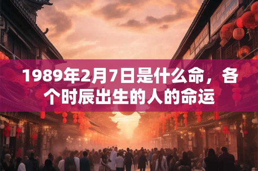 1989年2月7日是什么命，各个时辰出生的人的命运