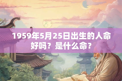 1959年5月25日出生的人命好吗?是什么命? 1959年5月25日出生的人命好吗?是什么命?