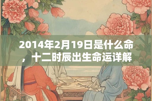 2014年2月19日是什么命，十二时辰出生命运详解
