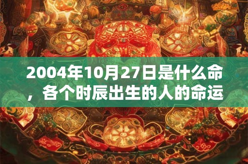 2004年10月27日是什么命,各个时辰出生的人的命运 2004年10月27日是什么命,各个时辰出生的人的命运