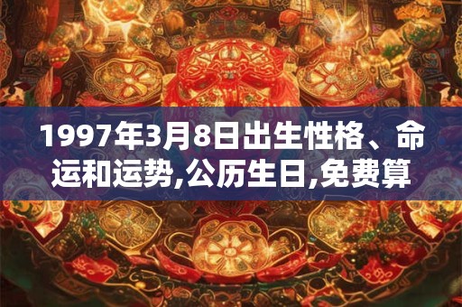 1997年3月8日出生性格、命运和运势,公历生日,免费算命