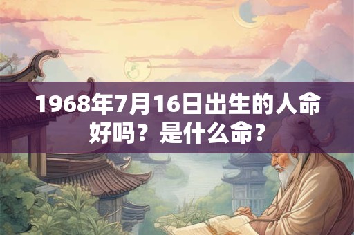 1968年7月16日出生的人命好吗？是什么命？