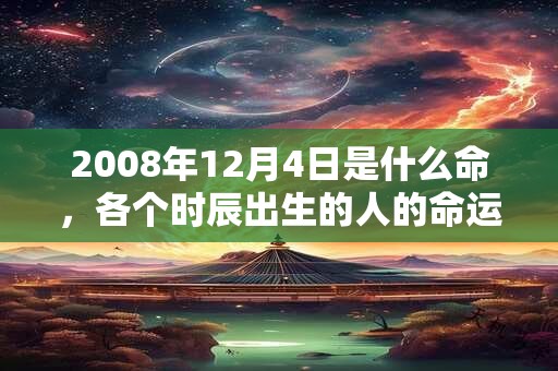 2008年12月4日是什么命,各个时辰出生的人的命运 2008年12月4日是什么命,各个时辰出生的人的命运