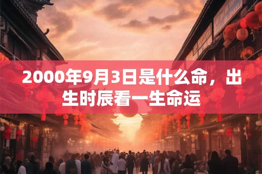 2000年9月3日是什么命,出生时辰看一生命运 2000年9月3日是什么命,出生时辰看一生命运