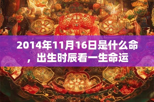 2014年11月16日是什么命，出生时辰看一生命运