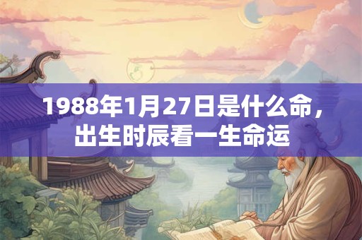 1988年1月27日是什么命，出生时辰看一生命运
