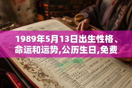 1989年5月13日出生性格、命运和运势,公历生日,免费算命