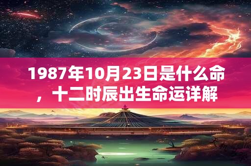 1987年10月23日是什么命，十二时辰出生命运详解
