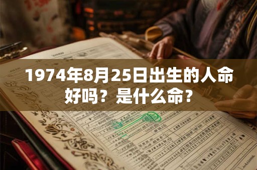 1974年8月25日出生的人命好吗？是什么命？