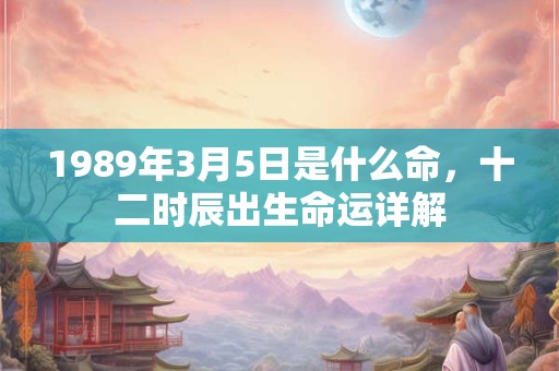 1989年3月5日是什么命，十二时辰出生命运详解