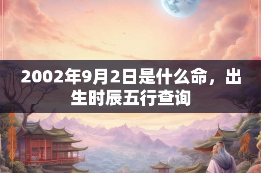 2002年9月2日是什么命，出生时辰五行查询