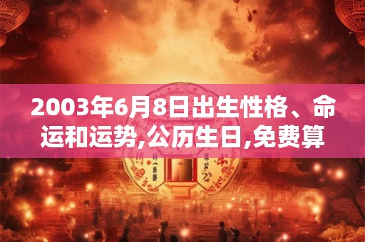2003年6月8日出生性格、命运和运势,公历生日,免费算命