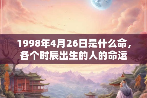 1998年4月26日是什么命，各个时辰出生的人的命运