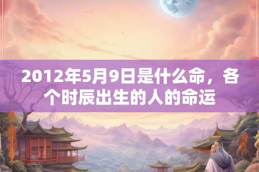 2012年5月9日是什么命,各个时辰出生的人的命运 2012年5月9日是什么命,各个时辰出生的人的命运