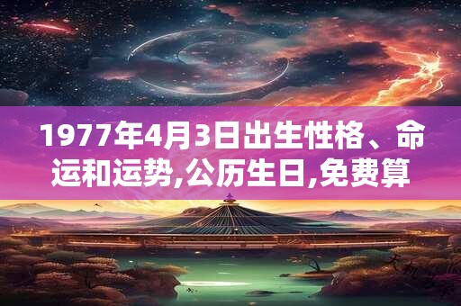 1977年4月3日出生性格、命运和运势,公历生日,免费算命 1977年4月3日出生性格、命运和运势,公历生日,免费算命