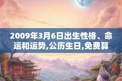 2009年3月6日出生性格、命运和运势,公历生日,免费算命 2009年3月6日出生性格、命运和运势,公历生日,免费算命