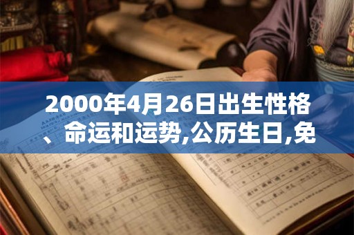 2000年4月26日出生性格、命运和运势,公历生日,免费算命 2000年4月26日出生性格、命运和运势,公历生日,免费算命