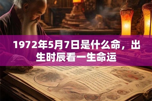 1972年5月7日是什么命，出生时辰看一生命运