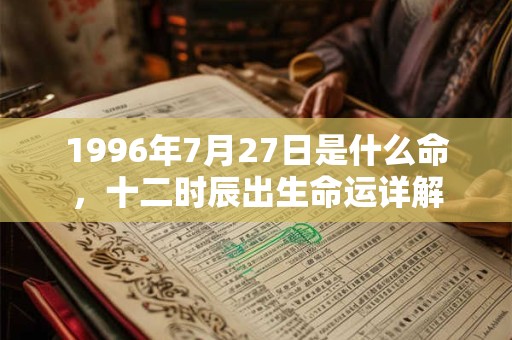 1996年7月27日是什么命，十二时辰出生命运详解