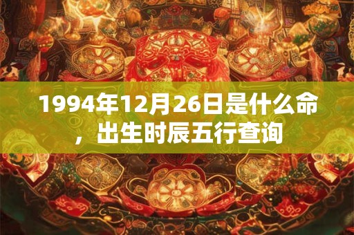 1994年12月26日是什么命,出生时辰五行查询 1994年12月26日是什么命,出生时辰五行查询