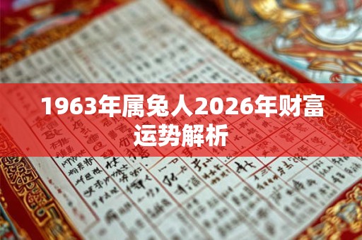 1963年属兔人2026年财富运势解析 1963年属兔人2026年财富运势解析