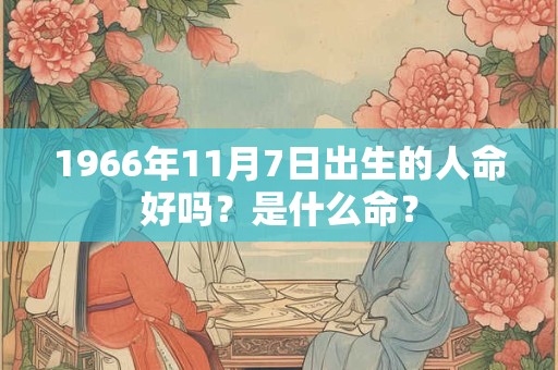 1966年11月7日出生的人命好吗?是什么命? 1966年11月7日出生的人命好吗?是什么命?