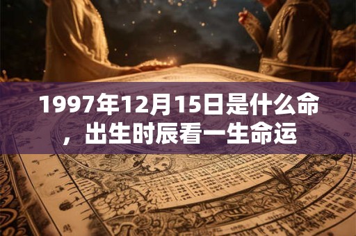 1997年12月15日是什么命，出生时辰看一生命运