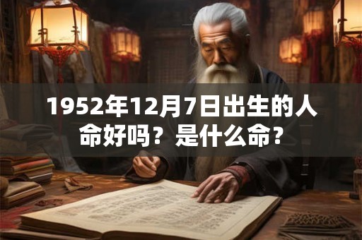 1952年12月7日出生的人命好吗?是什么命? 1952年12月7日出生的人命好吗?是什么命?