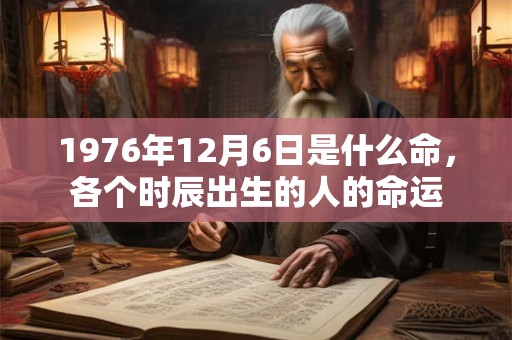 1976年12月6日是什么命,各个时辰出生的人的命运 1976年12月6日是什么命,各个时辰出生的人的命运