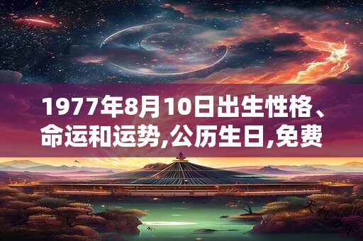 1977年8月10日出生性格、命运和运势,公历生日,免费算命