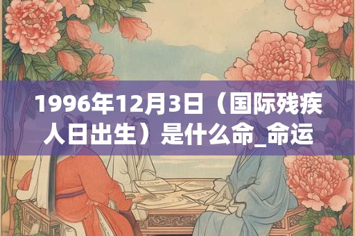 1996年12月3日（国际残疾人日出生）是什么命_命运如何