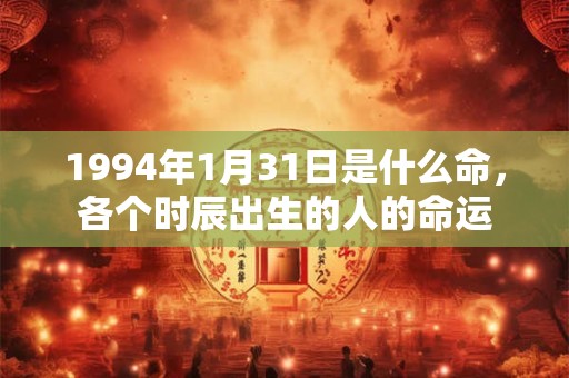 1994年1月31日是什么命,各个时辰出生的人的命运 1994年1月31日是什么命,各个时辰出生的人的命运
