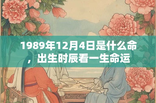 1989年12月4日是什么命，出生时辰看一生命运