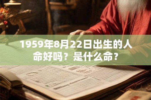 1959年8月22日出生的人命好吗？是什么命？